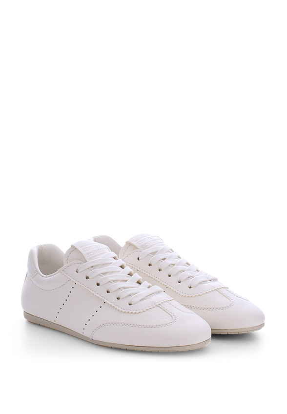 SNEAKERSY DROP Z ZIARNISTEJ SKÓRY BIAŁE