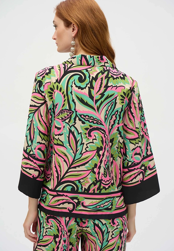 BLUZKA Z NADRUKIEM PAISLEY ZIELONA