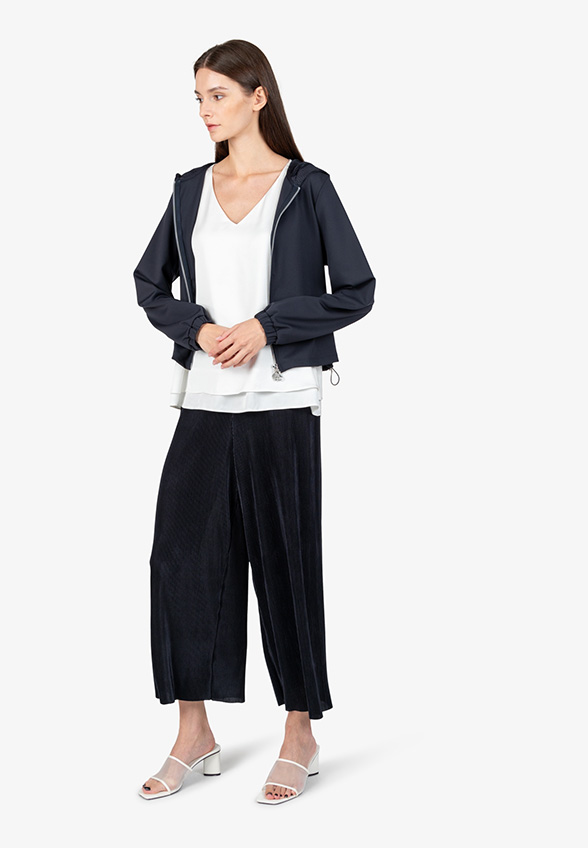 BLUZA DRESOWA ZE STÓJKĄ I KAPTUREM CZARNA