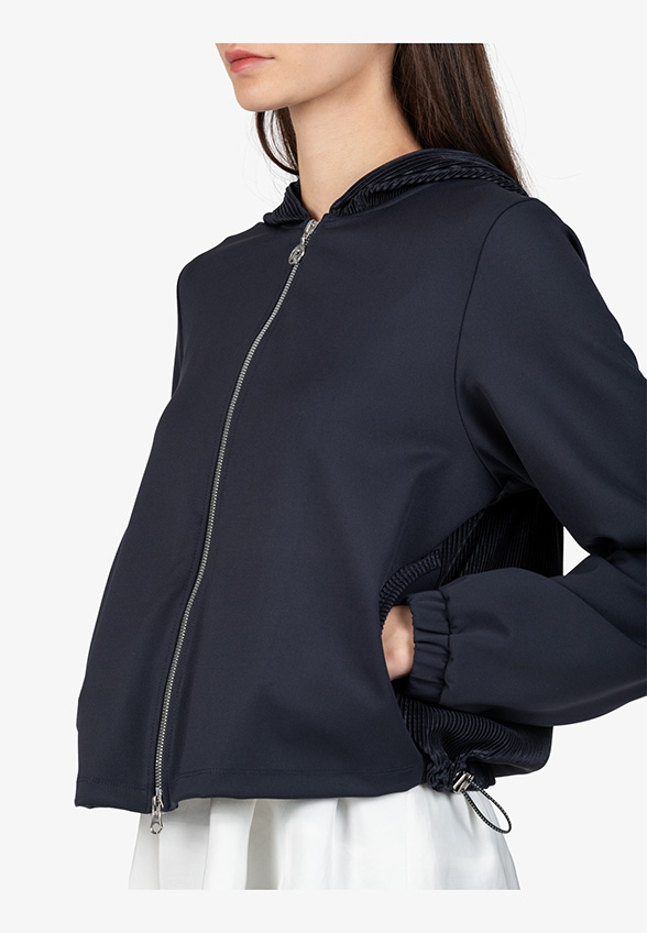 BLUZA DRESOWA ZE STÓJKĄ I KAPTUREM CZARNA