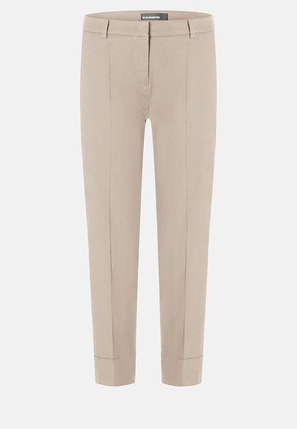 SPODNIE KRYSTAL CARROT-FIT CROPPED BEŻOWE