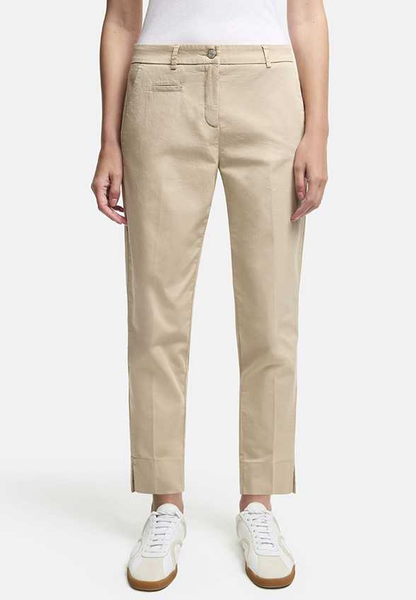 SPODNIE KRYSTAL CARROT-FIT CROPPED BEŻOWE