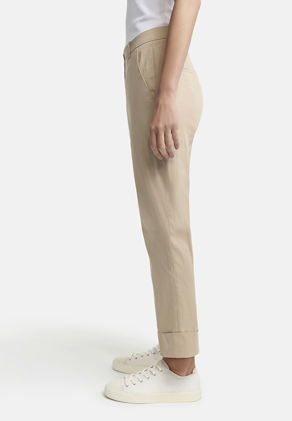 SPODNIE KRYSTAL CARROT-FIT CROPPED BEŻOWE