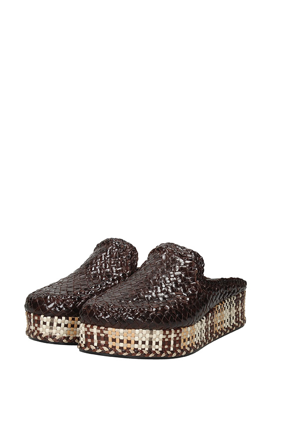 ESPADRYLE FORLI Z PLECIONEJ SKÓRY CZEKOLADOWE