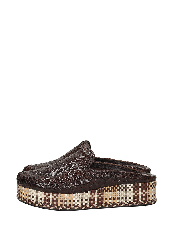 ESPADRYLE FORLI Z PLECIONEJ SKÓRY CZEKOLADOWE