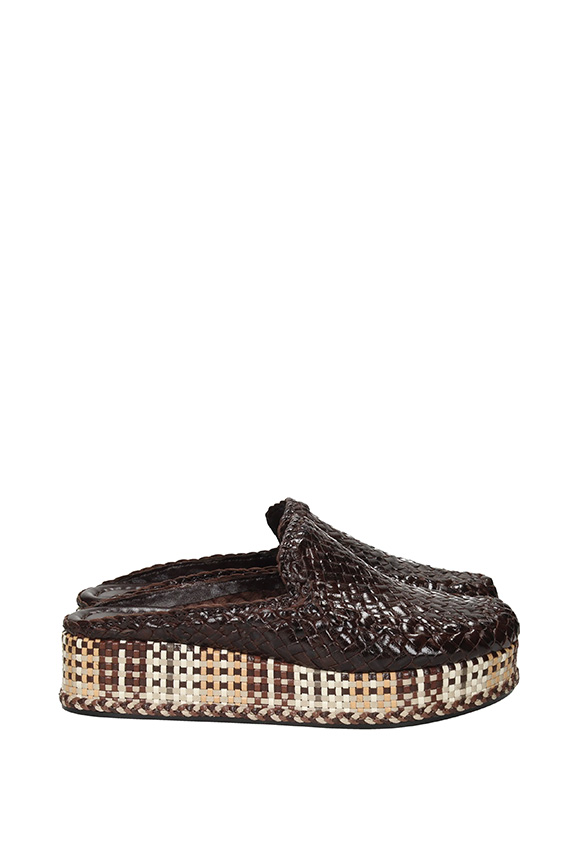 ESPADRYLE FORLI Z PLECIONEJ SKÓRY CZEKOLADOWE