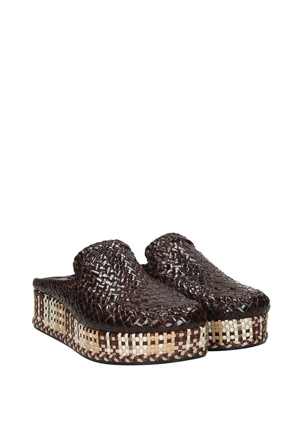 ESPADRYLE FORLI Z PLECIONEJ SKÓRY CZEKOLADOWE