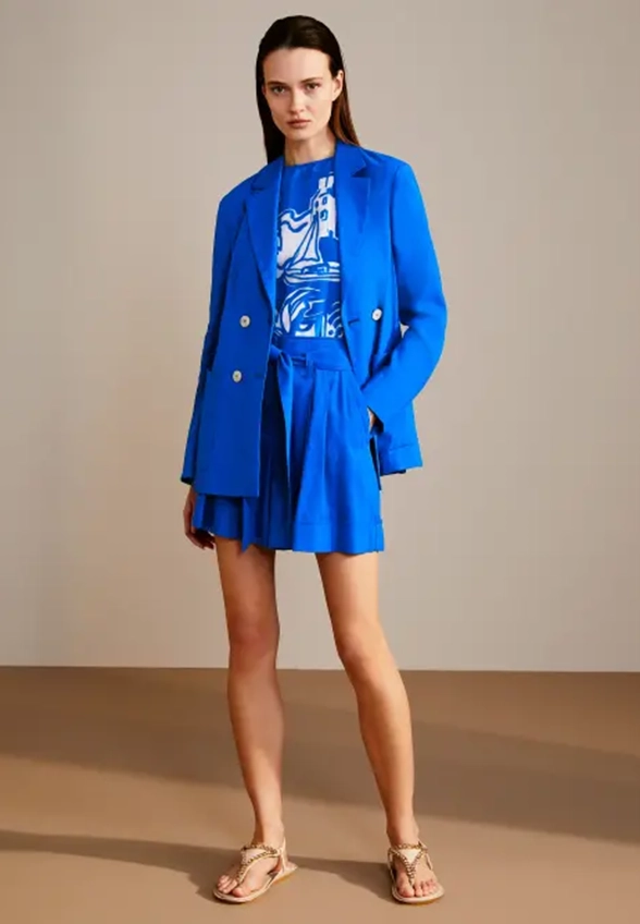 SZORTY LNIANE WARANGAL WIDE-FIT HIGH NIEBIESKIE