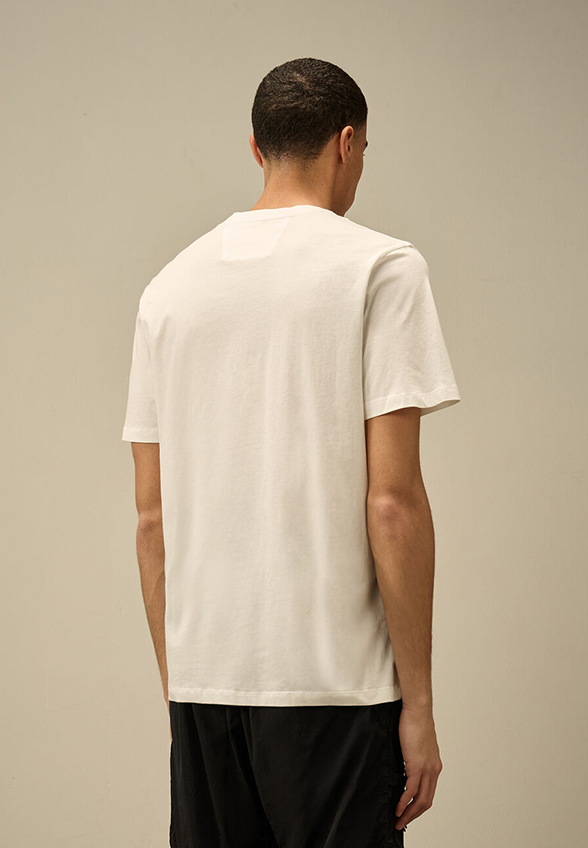 T-SHIRT Z NASZYWKĄ Z LOGO BIAŁY