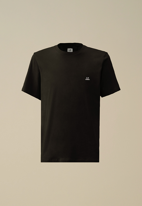 T-SHIRT Z NASZYWKĄ Z LOGO CZARNY