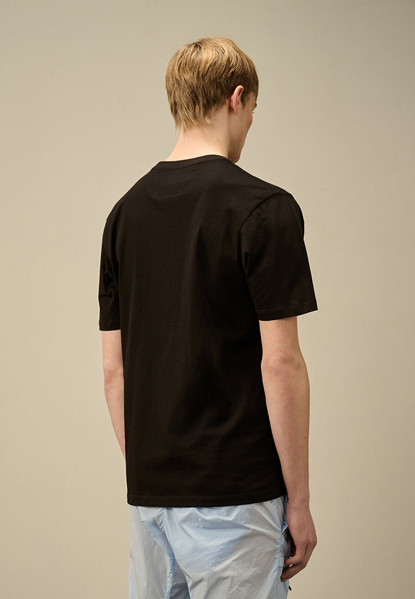 T-SHIRT Z NASZYWKĄ Z LOGO CZARNY