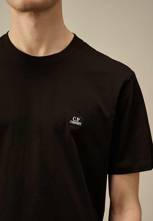 T-SHIRT Z NASZYWKĄ Z LOGO CZARNY