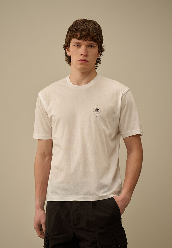 T-SHIRT BAWEŁNIANY Z LOGO NO GRAVITY BIAŁY