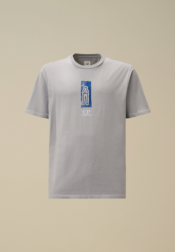 T-SHIRT Z NASZYWKĄ I LOGO SZARY