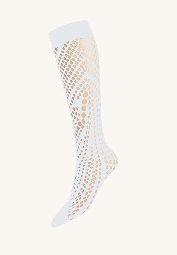 SKARPETKI AŻUROWE ORGANIC NET KNEE-HIGH BŁĘKITNE