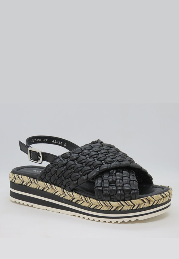 BUTY MILAN Z PLECIONEJ SKÓRY CZARNE