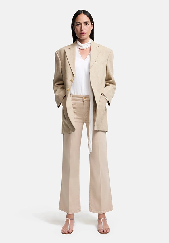 SPODNIE JEANSOWE TESS CROPPED BEŻOWE
