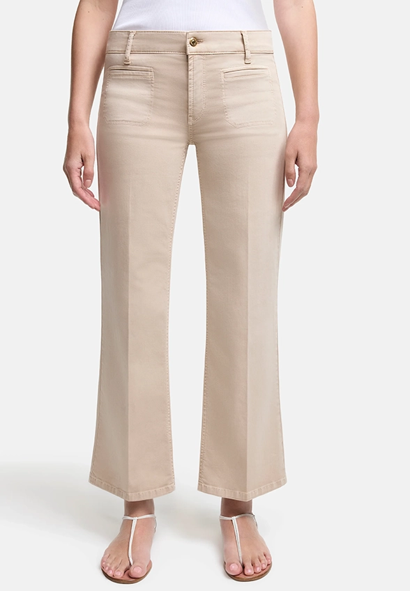 SPODNIE JEANSOWE TESS CROPPED BEŻOWE