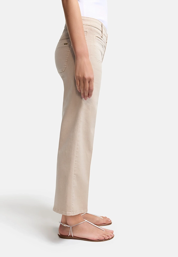SPODNIE JEANSOWE TESS CROPPED BEŻOWE