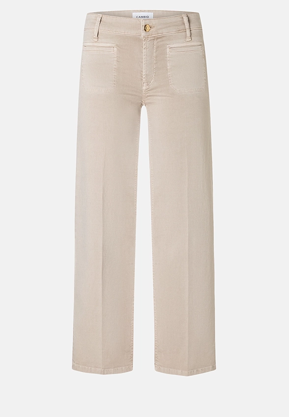 SPODNIE JEANSOWE TESS CROPPED BEŻOWE