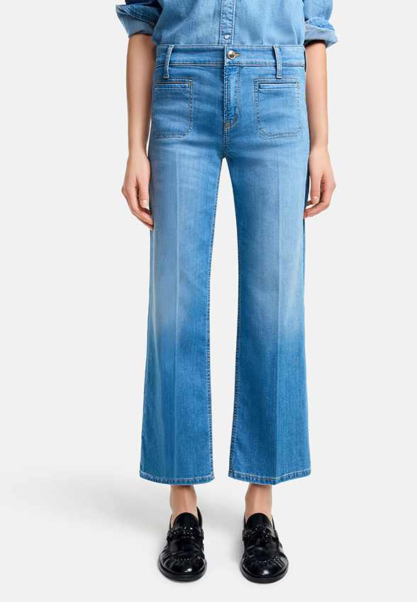 SPODNIE JEANSOWE TESS CROPPED NIEBIESKIE