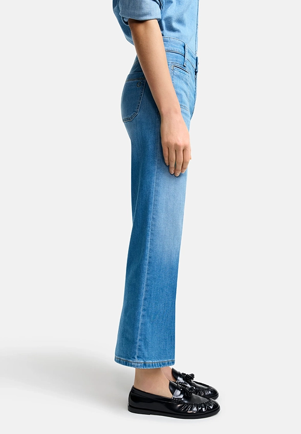 SPODNIE JEANSOWE TESS CROPPED NIEBIESKIE