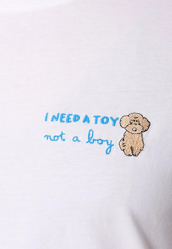 T-SHIRT EMILIE NEED A TOY BIAŁY