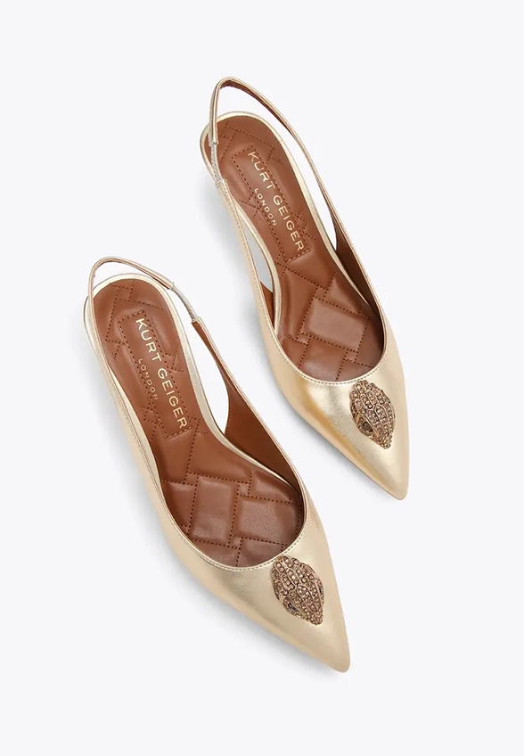 SZPILKI BELGRAVIA SLING BACK ZŁOTE