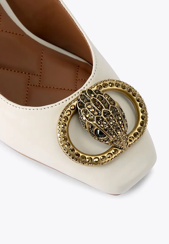 CZÓŁENKA CHELSEA BLOCK SLINGBACK KREMOWE