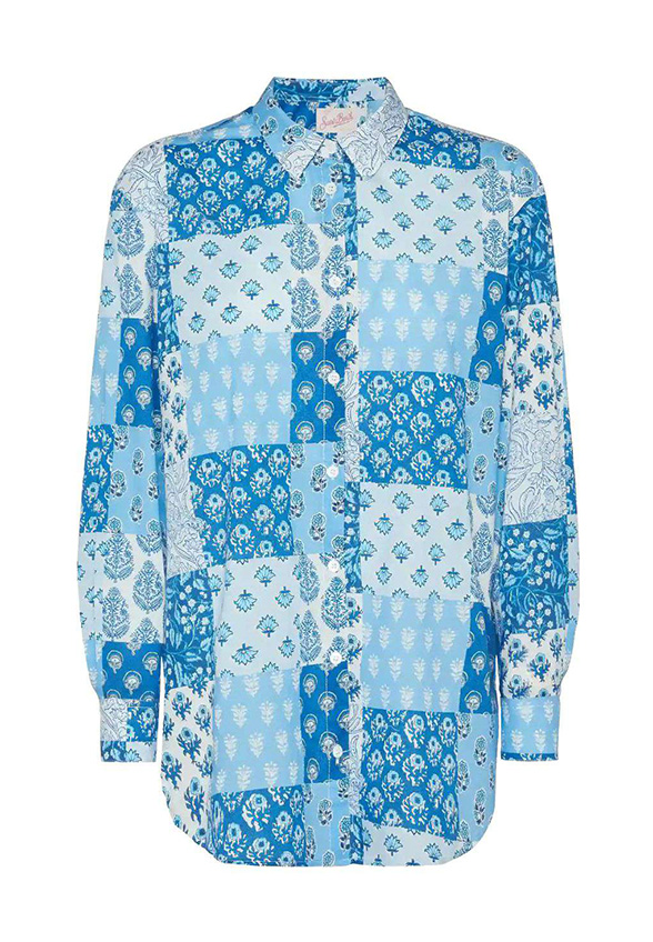 KOSZULA BRIGITTE COTTON RADICAL PATCH NIEBIESKA