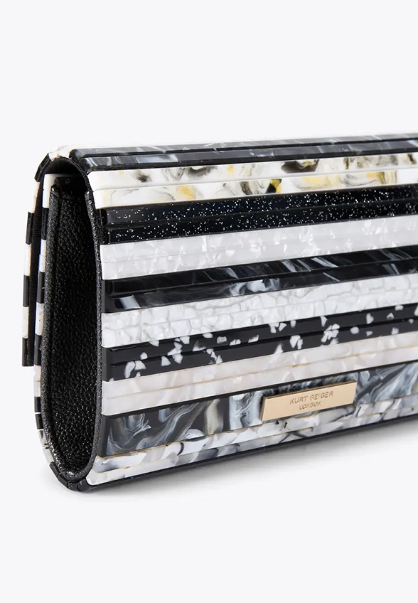 TOREBKA PARTY EAGLE CLUTCH BIAŁO-CZARNA