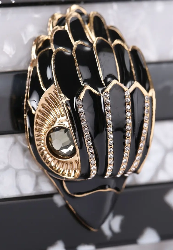 TOREBKA PARTY EAGLE CLUTCH BIAŁO-CZARNA