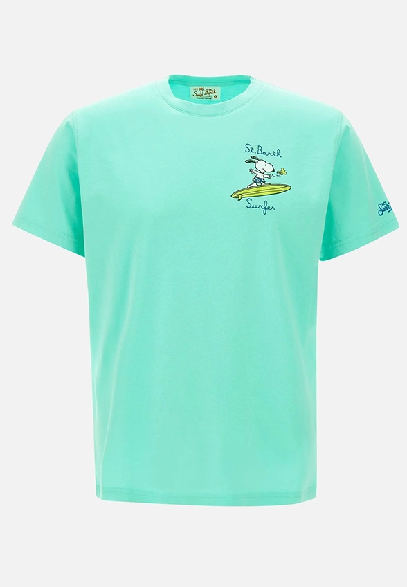 T-SHIRT SNOOPY WAVES MIĘTOWA ZIELEŃ