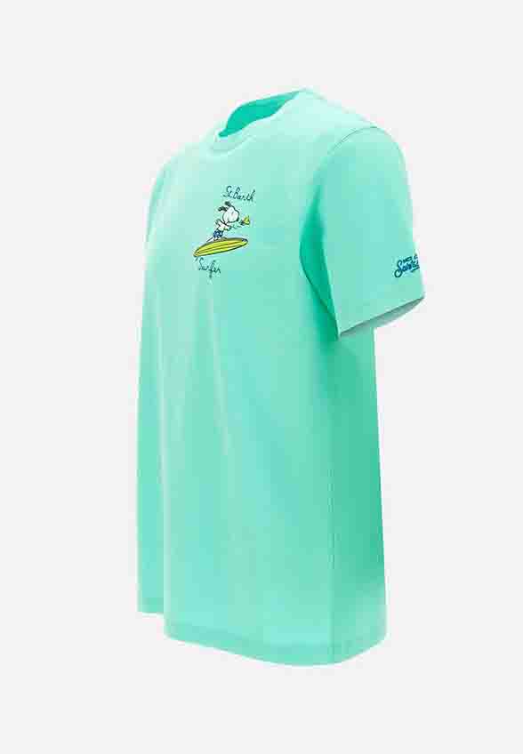 T-SHIRT SNOOPY WAVES MIĘTOWA ZIELEŃ