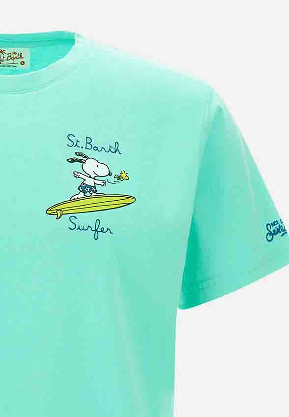 T-SHIRT SNOOPY WAVES MIĘTOWA ZIELEŃ