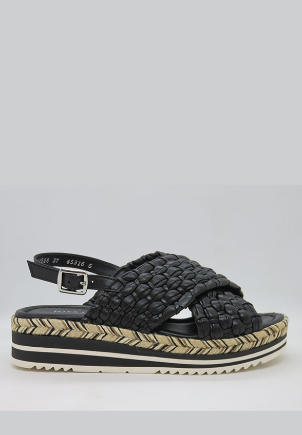 BUTY MILAN Z PLECIONEJ SKÓRY CZARNE