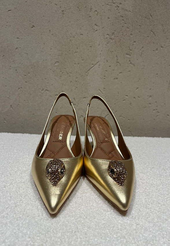 SZPILKI BELGRAVIA SLING BACK ZŁOTE