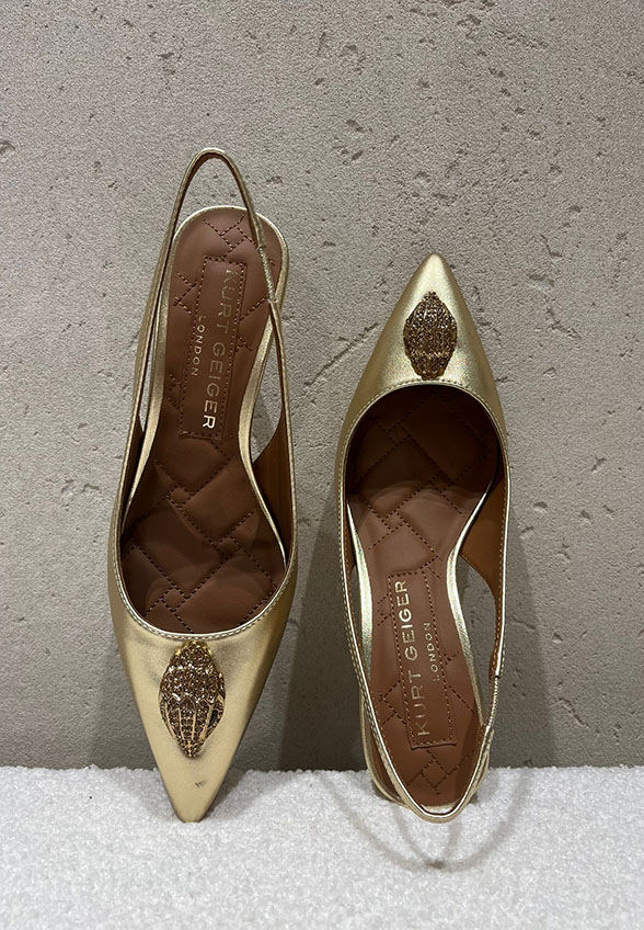 SZPILKI BELGRAVIA SLING BACK ZŁOTE