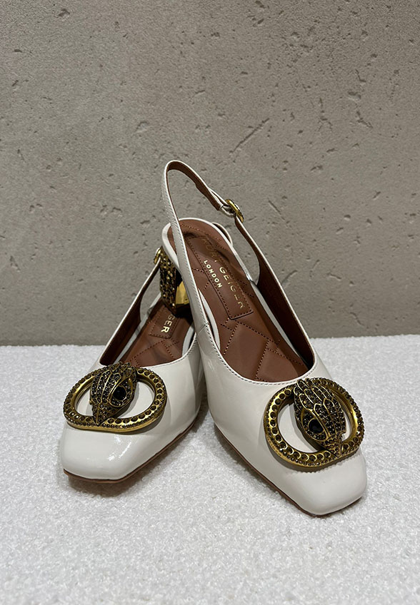 CZÓŁENKA CHELSEA BLOCK SLINGBACK KREMOWE