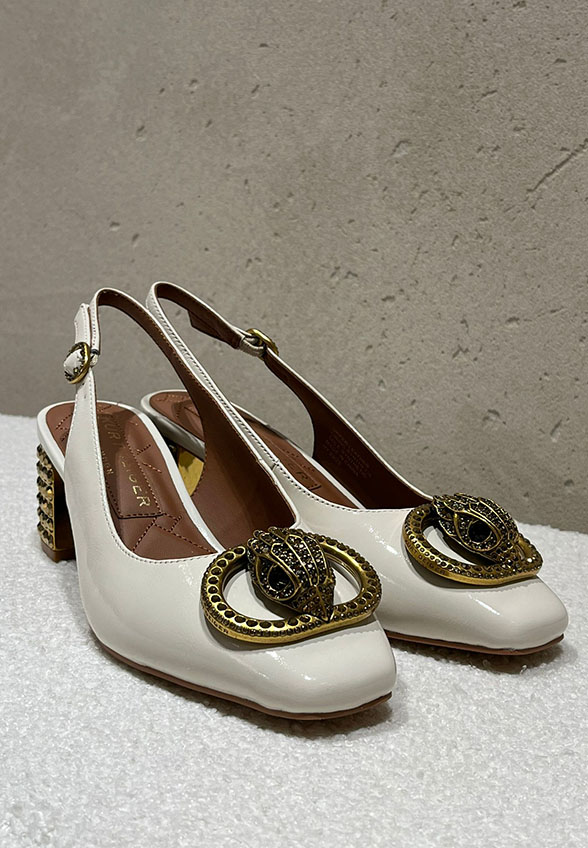 CZÓŁENKA CHELSEA BLOCK SLINGBACK KREMOWE
