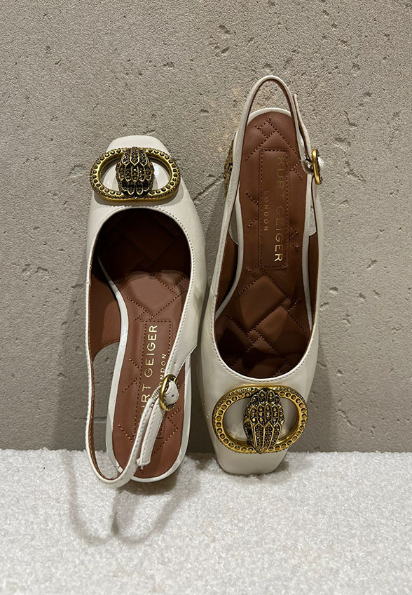 CZÓŁENKA CHELSEA BLOCK SLINGBACK KREMOWE
