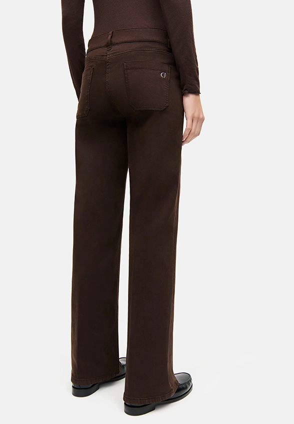 SPODNIE JEANSOWE TESS WIDE-FIT CZEKOLADOWY BRĄZ