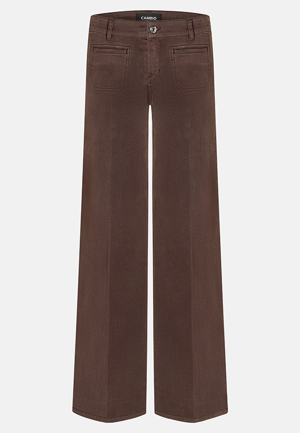 SPODNIE JEANSOWE TESS WIDE-FIT CZEKOLADOWY BRĄZ
