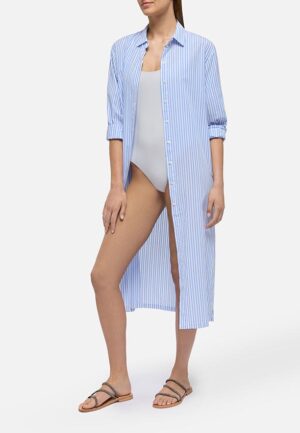SUKIENKA KOSZULOWA ADELINE STRIPES BŁĘKITNA