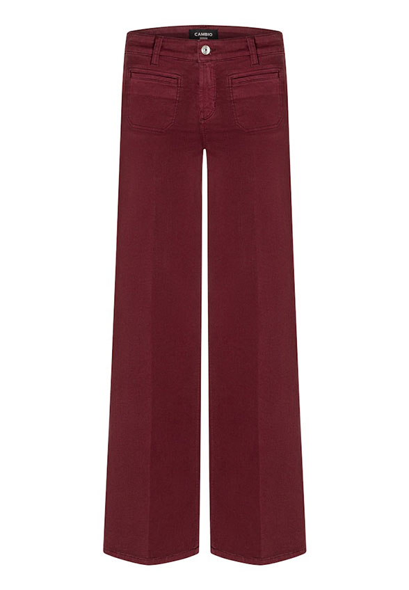SPODNIE JEANSOWE TESS WIDE-FIT BORDOWE
