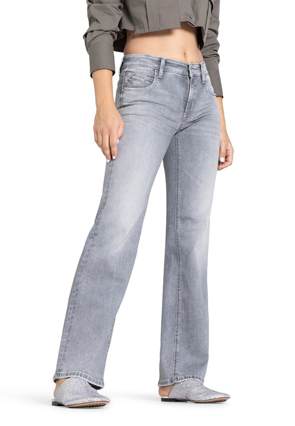 SPODNIE JEANSOWE TESS WIDE-FIT JASNO-SZARE