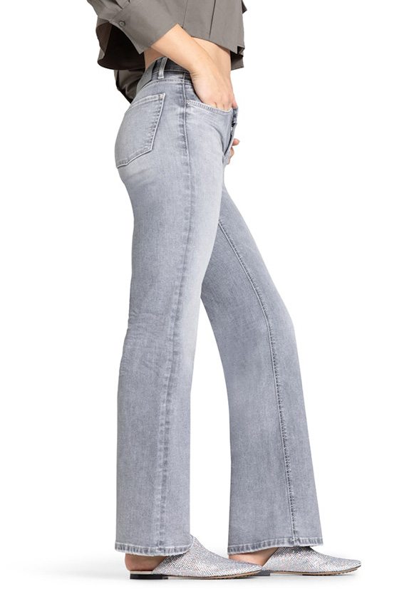 SPODNIE JEANSOWE TESS WIDE-FIT JASNO-SZARE
