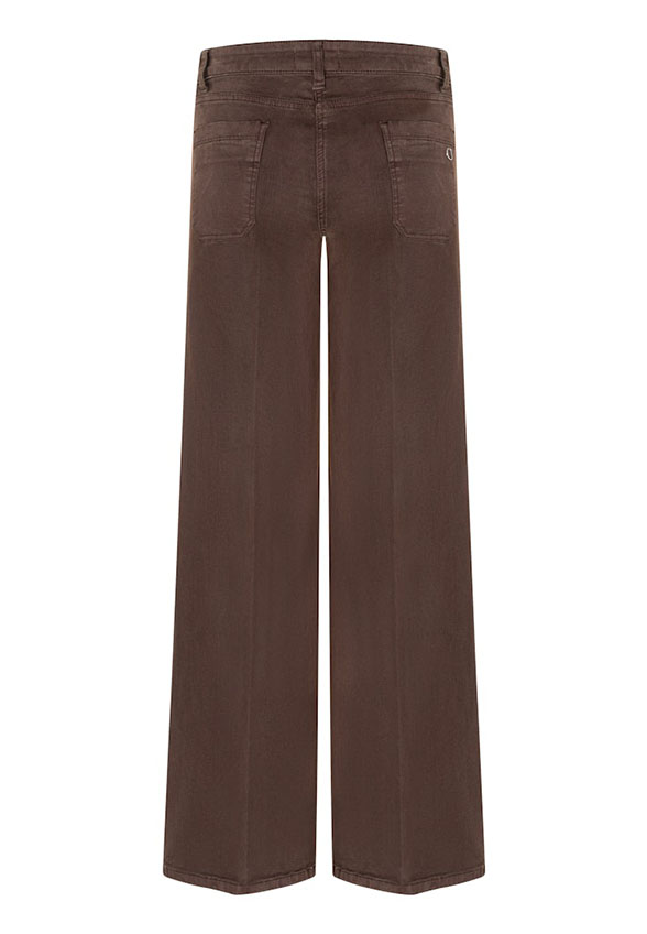 SPODNIE JEANSOWE TESS WIDE-FIT CZEKOLADOWY BRĄZ