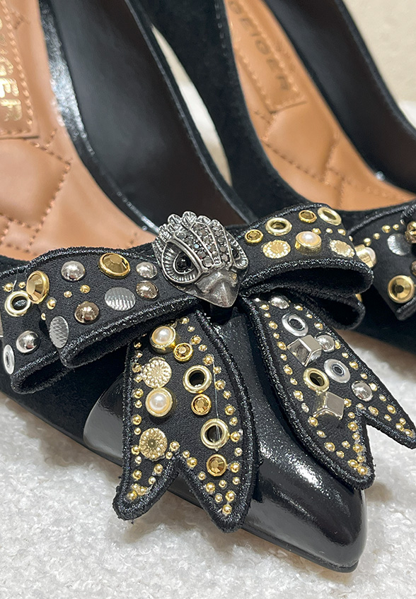 SZPILKI BELGRAVIA STUD BOW CZARNE