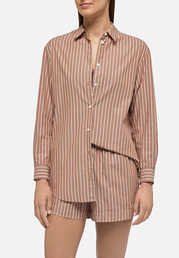 KOSZULA BRIGITTE STRIPES JASNY BRĄZ
